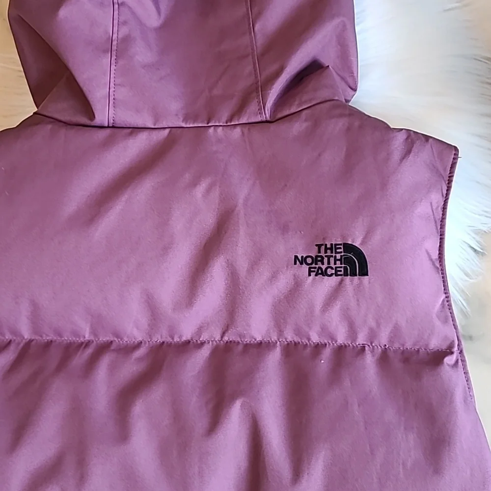 The North Face Purple Deluxe GOOSE Down Hooded Vest